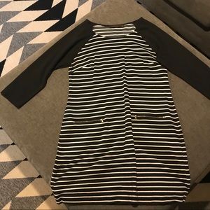 Stripped dress, 3/4 sleeve length
